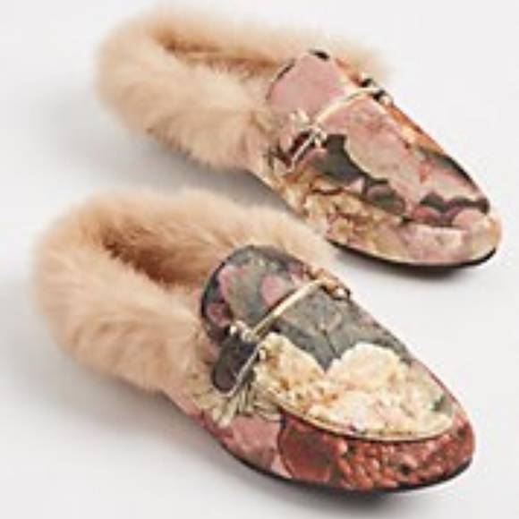 Yoki Shoes - Floral Fur Mules